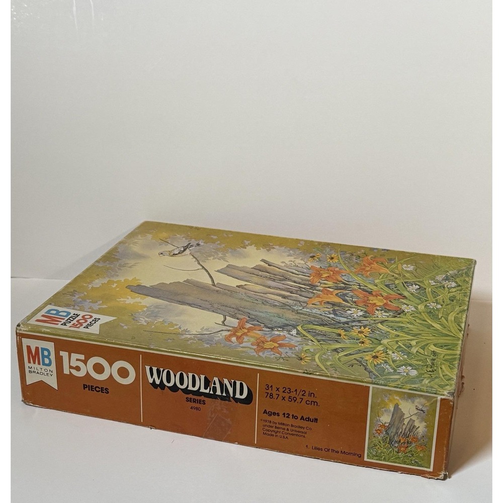 Vintage 1978 Milton Bradley MB 1500 Piece Jigsaw Puzzle Woodland Series #1 - Picture 4 of 7